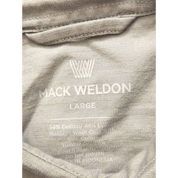 Mack Weldon Men's Large Button up Performance pocket shirt Cotton Lyocell Gray - Picture 3 of 8